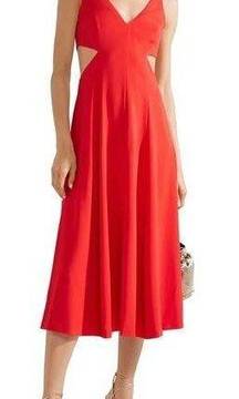 GREY Jason Wu tomato red Cutout crepe de chine midi dress