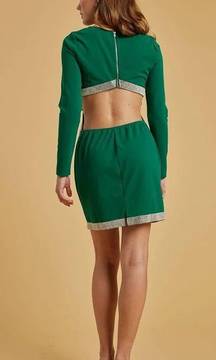 Green Long sleeve Cutout Dress