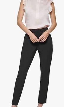 NWT DKNY Women's Stretch Crepe Fixed Waist Skinny Pant Black Solid Size 8