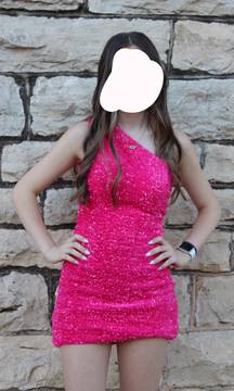 Hot pink hoco dress!