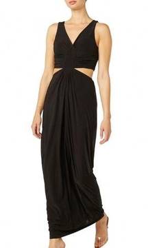 MISA Los Angeles Athema Cutout Waist Sleeveless Maxi Dress Black Size L NWT