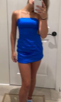 Satin Blue Dress