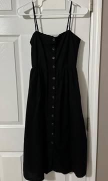 Black Button Midi Dress