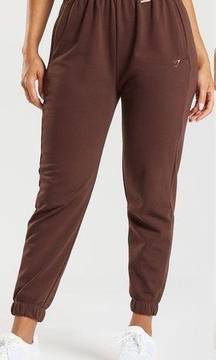 X Whitney Simmons Embroidered Loose Joggers Sweatpants Brown XS