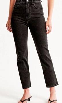 Abercrombie & Fitch Ultra High Rise The Ankle Straight Jeans Black Size 30