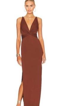 NWT Revolve Indah - MYSTERY SOLID PLUNGING NECK MAXI DRESS