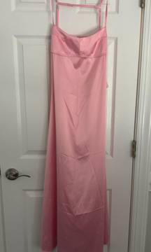 Pink Satin Slip Dress