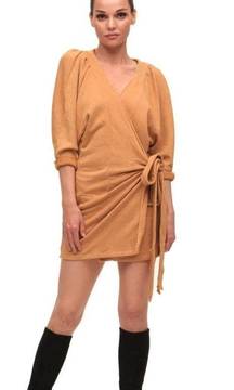 NWT  Bresson Wrap Dress Duster Cardigan Sweater Camel Oversized S