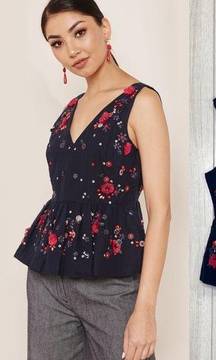 NEW J. Crew Embellished Peplum Top size 10 J8818 NWT