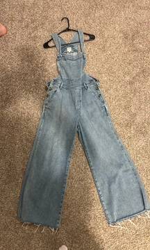 Wide Leg Denim Overalls