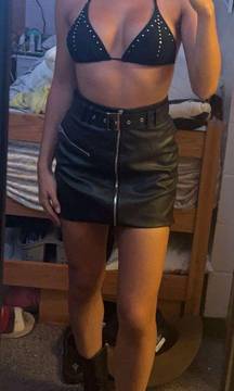 Black Leather  Skirt