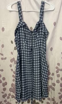 Blue Checkered Spring Dress