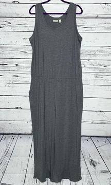 LOGO Lounge by Lori Goldstein Sz XL Gray One Piece Jersey Knit Wide Leg Jumpsuit