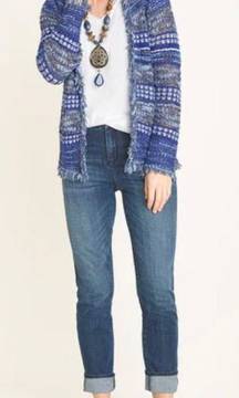 Chico’s Blue & White Textured Cardigan 