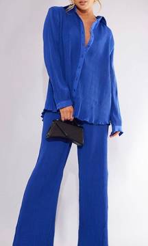 Bright Blue Pant And Shirt Set