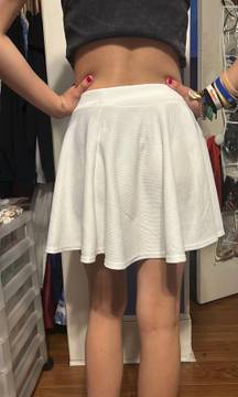 Above The Knee White Skirt