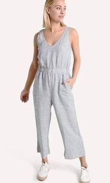 STATESIDE WOMEN'S SLEEVELESS STRIPE LINEN JUMPSUIT