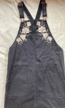 Black Denim Overall Dress