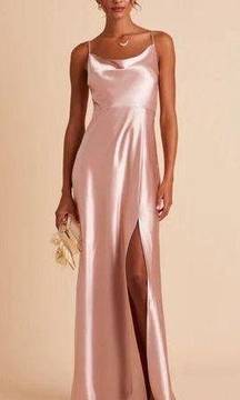 Birdy grey Dress Lisa Long Satin  X-large  Rose Gold Wedding guest Prom Party