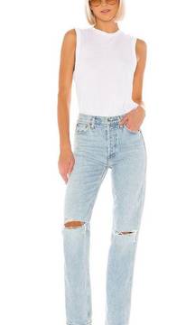 NWT REDONE Bleach Distressed Destroy 90’s High Rise Loose