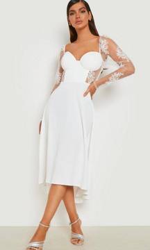 White Lace Midi Dress