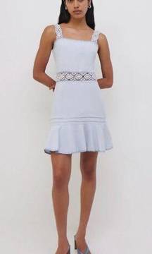 Jonathan Simkhai Flora Macrame Strap Mini Dress Blue Womens Size 10