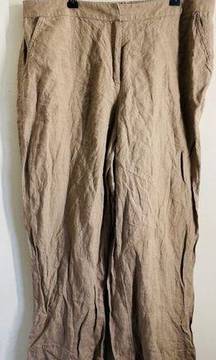 J. Jill 100% Linen High Rise Casual Trousers Camel size 16T