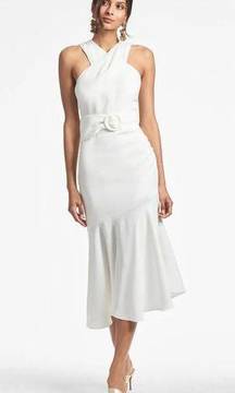 Sachin & Babi $495 White Naomi Asymmetric Midi Cocktail Dress