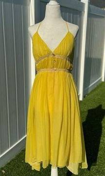 Vintage Silk chiffon midi dress halter style To the Max size 4