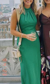 Green Satin Dress