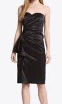 White House Black Market Black Strapless Cocktail Dress- Size 2