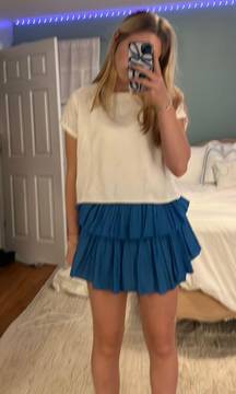 BLUE RUFFLE SKIRT SIZE SMALL