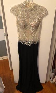 Black Sequined Prom Dress 