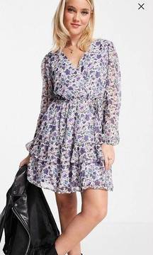 Jacqueline de Yong Long Sleeve Mini Dress Womens Small Floral Print