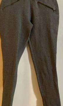 Love Nation Grey Zipper Pocket Fitted Legging Trouser Pants Sz Small