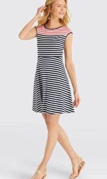 Draper James Blue&White Stripe Ponte Knit A Line Dress Sz.XL