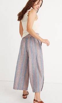 Madewell Side Button Huston Pull-On Crop Pant In Rainbow Stripe Size Small