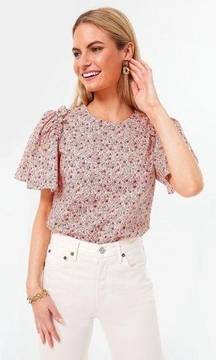 Tuckernuck Hyacinth House Molli Pink Red Floral Top New Size XS