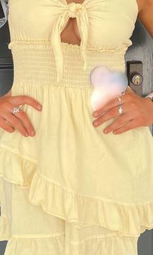 Yellow Front Tie Sundress