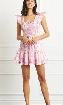 Hill House The Paz Top and Skirt Set Linen in Candy Kaleidoscope Size M NWT