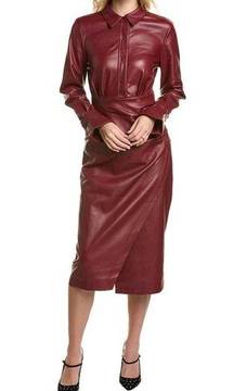 Avec Les Filles pleated midi faux wrap dress