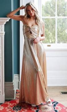 gold maxi dress