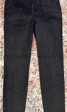 Talula Women's Coated Mid-Rise Flat Front Slim Straight Ankle Pants Black Size 6