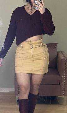 Mustard Denim Skirt