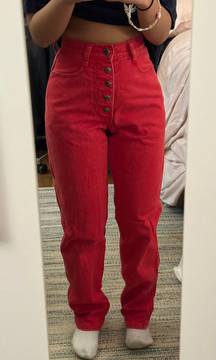 vintage silver lake  red button jeans