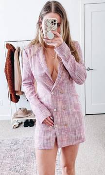 Revolve Pink Tweed Blazer Mini Dress 