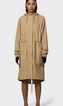 Rains Women’s Waterproof String Parka in Sand size XL