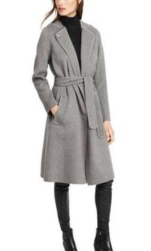 Vince Grey Wool Belted Wrap Coat Size: XS