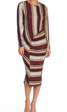 NEW Superfoxx Knit Stripe Midi Dress Size Small S