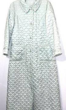 Christian Dior Intimates Quilted Robe Size Small Aqua Color PLEASE READ